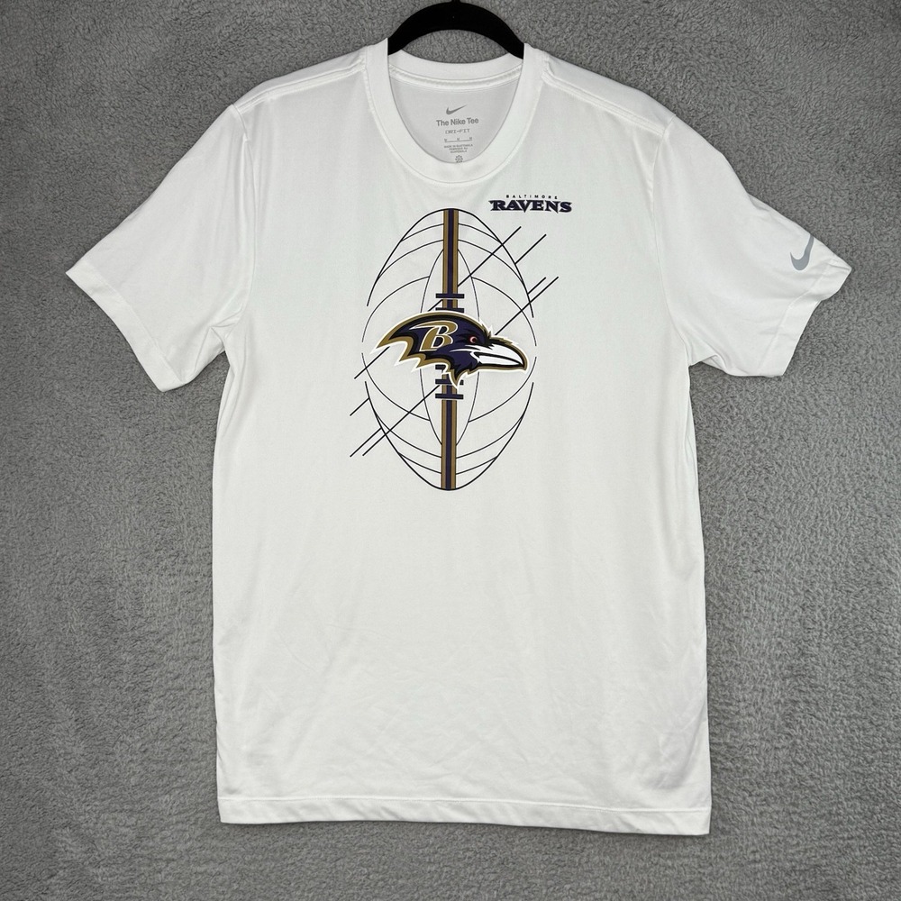 Baltimore Ravens The Nike Tee Dri Fit Men's Shirt Medium White Graphic Logo NFL
